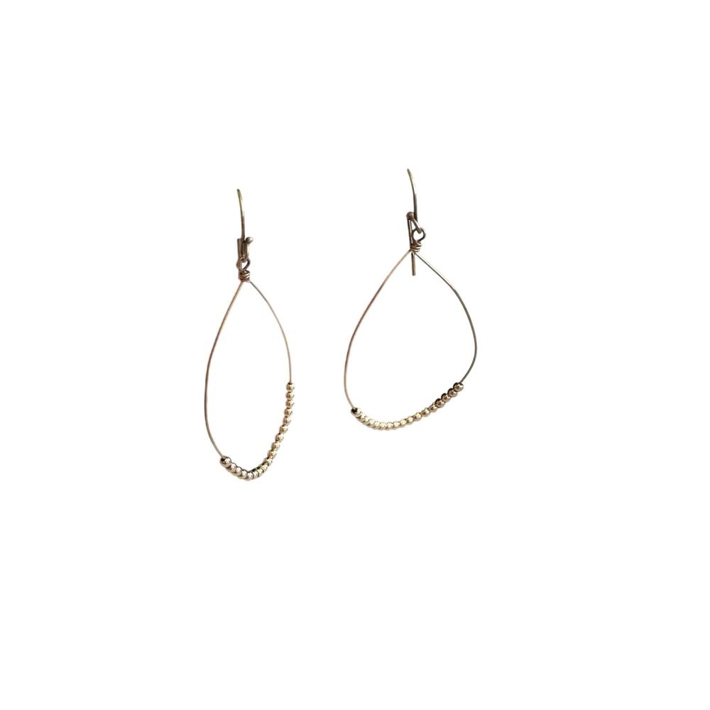 Simple Gold beaded hoop earrings